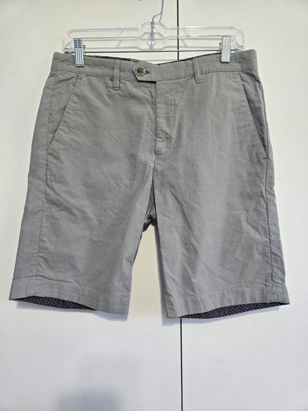 Ted Baker London Mens Shorts 30R Gray Chino Shorts Cotton Casual Designer